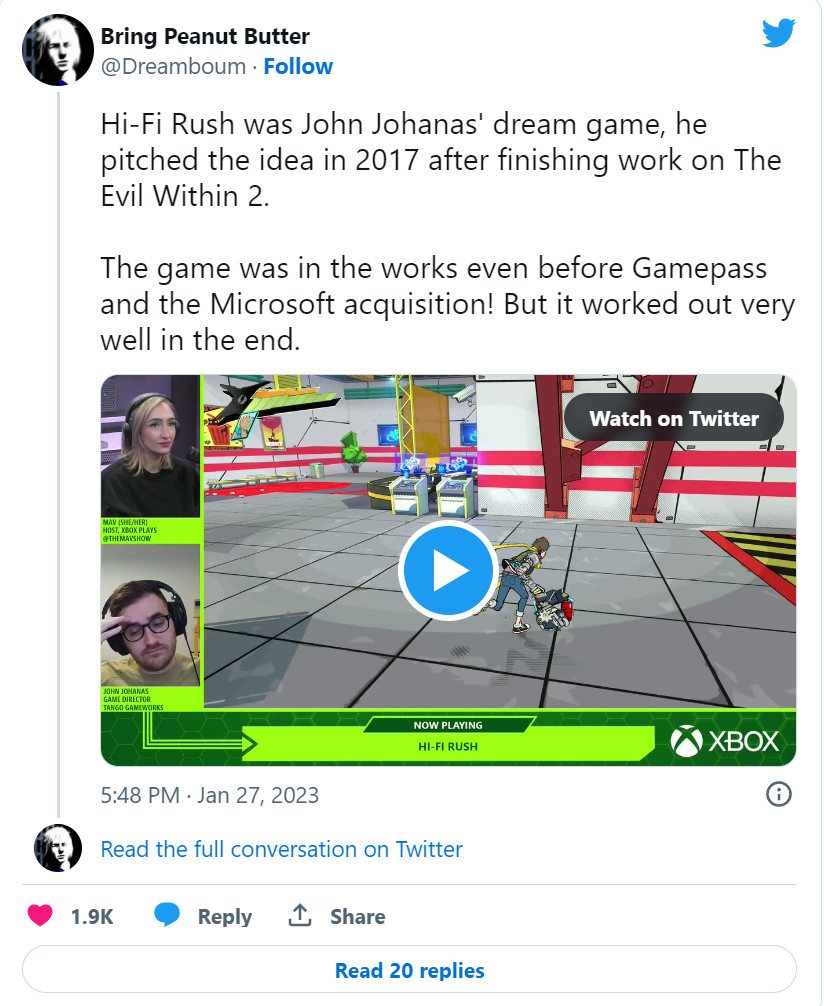 《Hi-Fi Rush》早在微软收购B社前就已经在做了