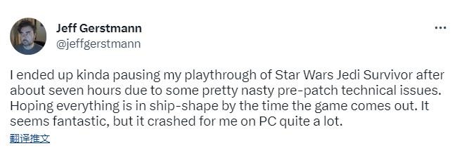 测评者称《星球大战绝地:幸存者》存在严重性能问题 EA承诺提供多个修复补丁